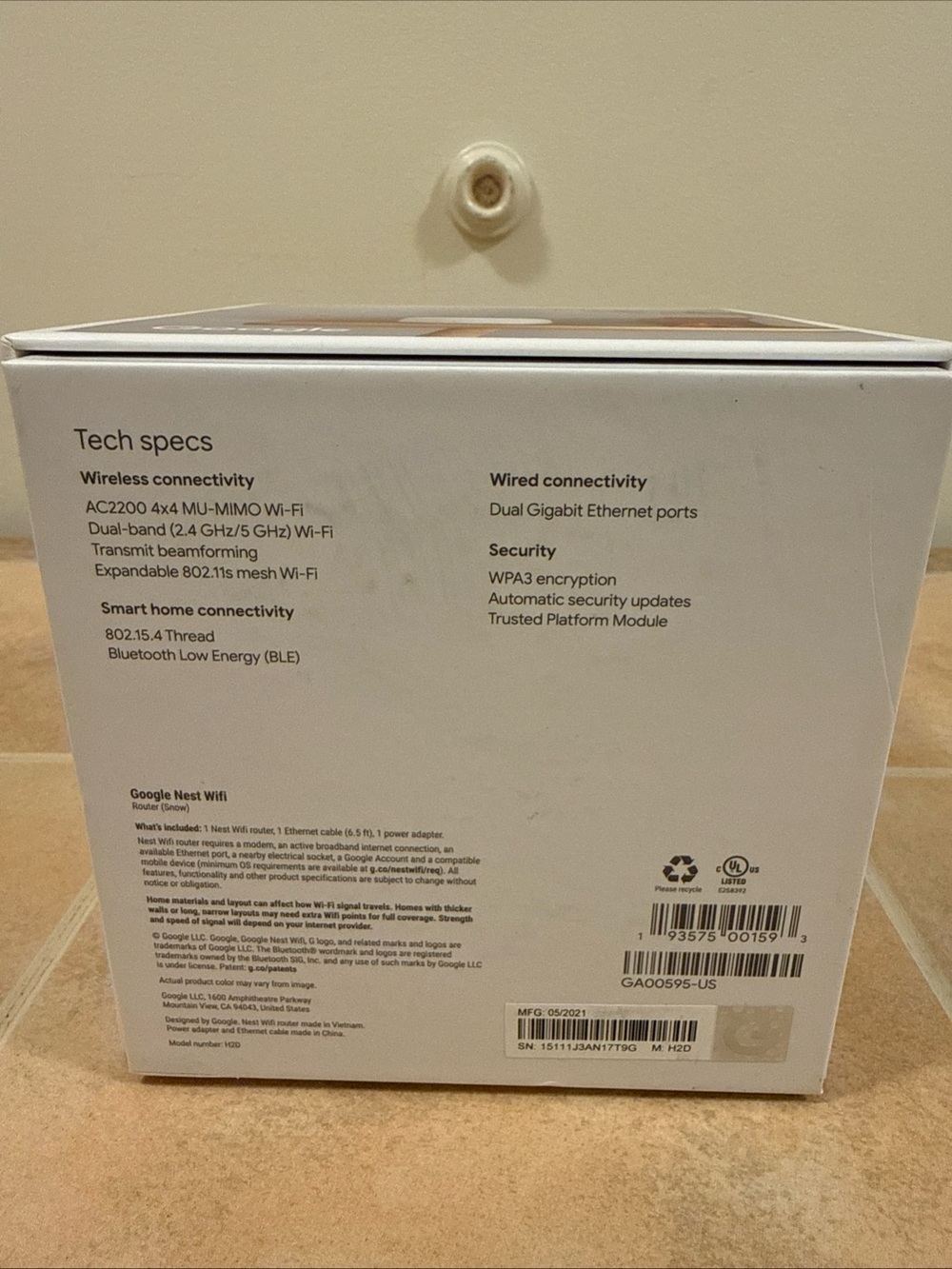 Google Nest Wifi Router - White (With Box & Guide) - Picture 8 of 8